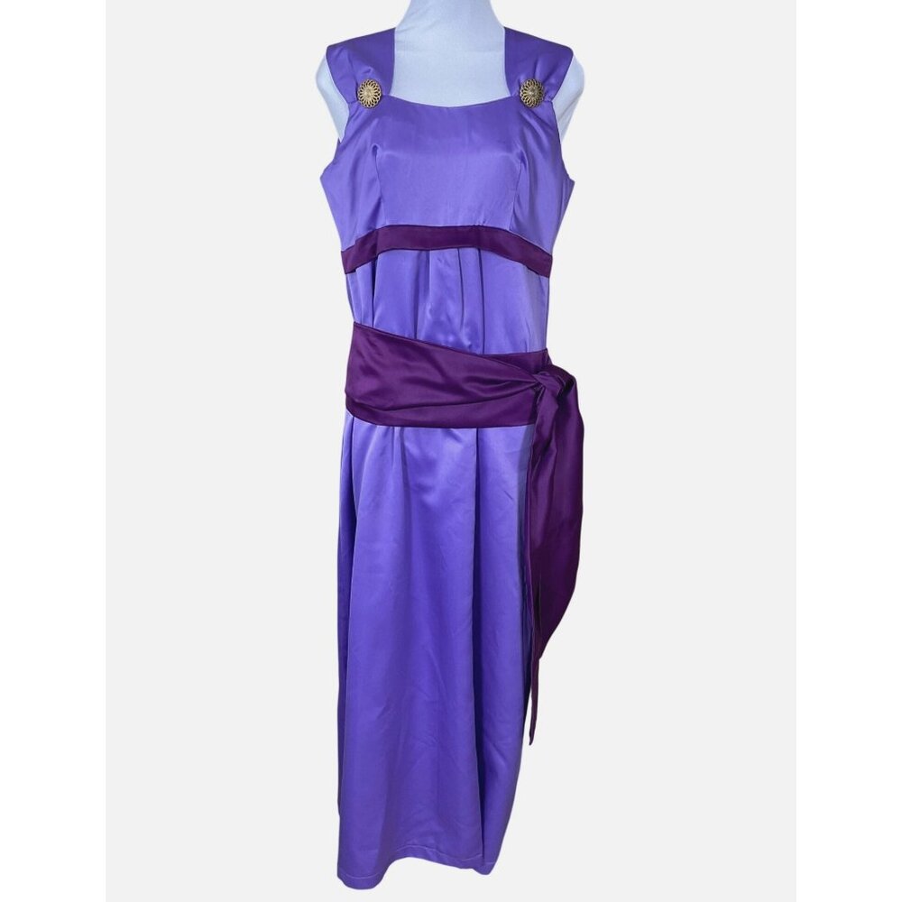 Handmade Purple Satin Hercules Megara Costume Cosplay Sleeveless Dress S/M